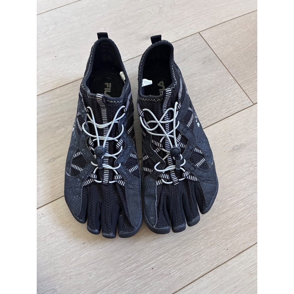 Fila Skele-Toes Mens 12 Black Silver Barefoot Water Shoes 1PK14007-010